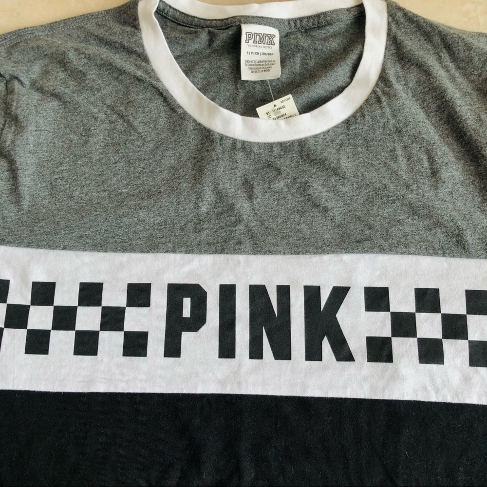 VS PINK Gray/Pink Colorblock Perfect Tee Size S - Picture 5 of 8
